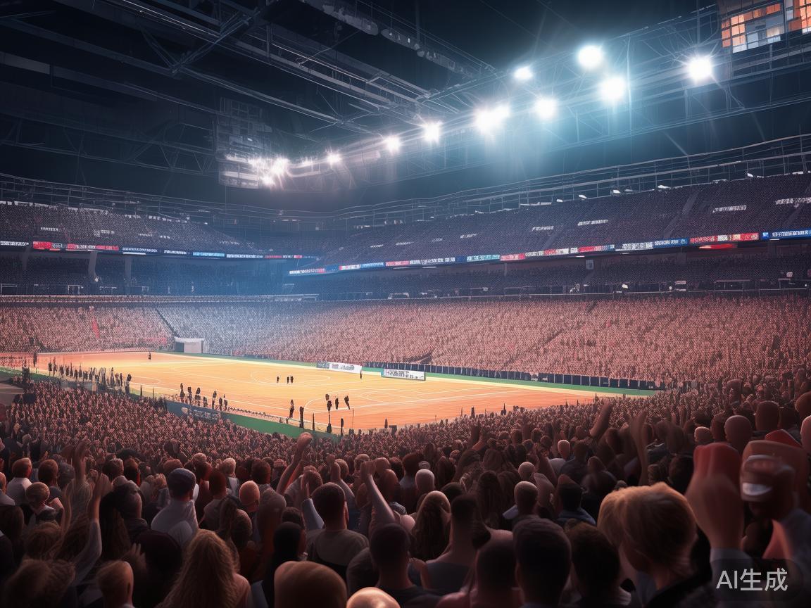 在真实体育赛事中，现场氛围、加油声、观众互动等元素